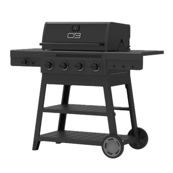 Char Broil Performance Series™ FlavorMax™ 4 Burner Cart Gas Grill With Side Burner Black Gray
