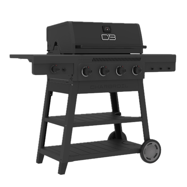 Char Broil Performance Series™ FlavorMax™ 4 Burner Cart Gas Grill With Side Burner Black Gray