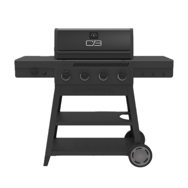 char broil Performance Series™ FlavorMax™ 4 Burner Cart Gas Grill with Side Burner Black Gray