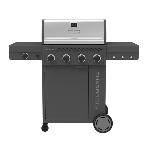 char broil Performance Series™ FlavorMax™ 4 Burner Gas Grill Cabinet with Side Burner Gray