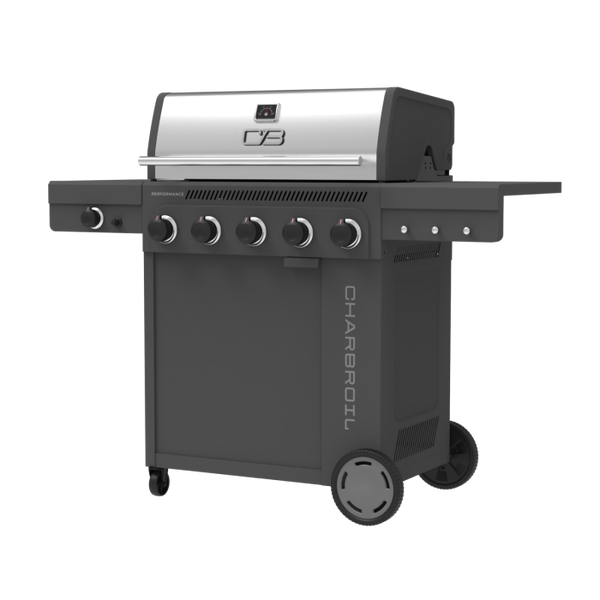Char Broil Performance Series™ FlavorMax™ 5 Burner Gas Grill Cabinet With Side Burner Gray