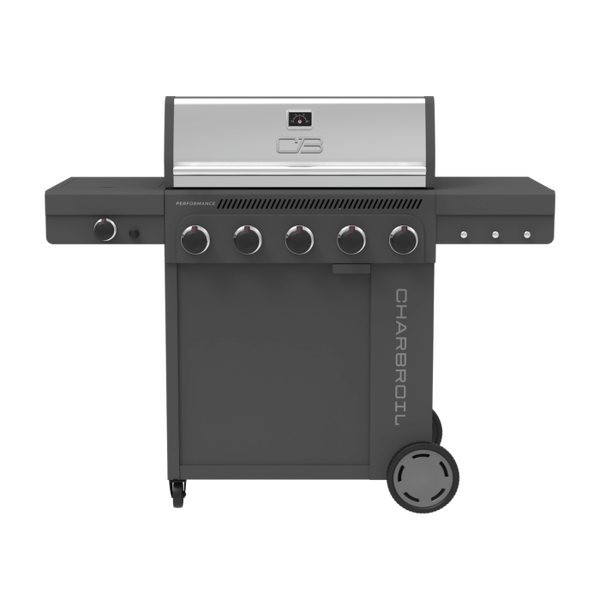 char broil Performance Series™ FlavorMax™ 5 Burner Gas Grill Cabinet with Side Burner Gray
