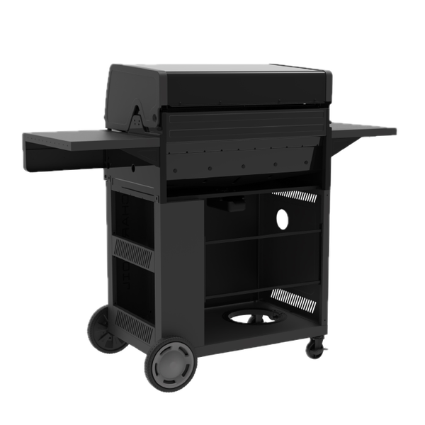 Char Broil Performance Series™ FlavorMax™ 5 Burner Gas Grill With Side Burner And 12" Griddle Black Gray