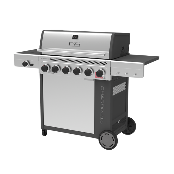 Char Broil Performance Series™ FlavorMax™ 6 Burner Gas Grill With Sear Burner And Side Burner Gray Stainless