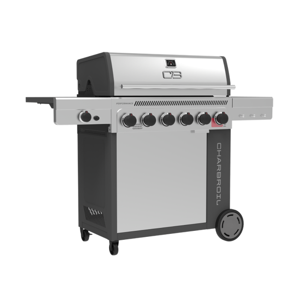 Char Broil Performance Series™ FlavorMax™ 6 Burner Gas Grill With Sear Burner And Side Burner Gray Stainless