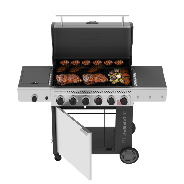 Char Broil Performance Series™ FlavorMax™ 6 Burner Gas Grill With Sear Burner And Side Burner Gray Stainless