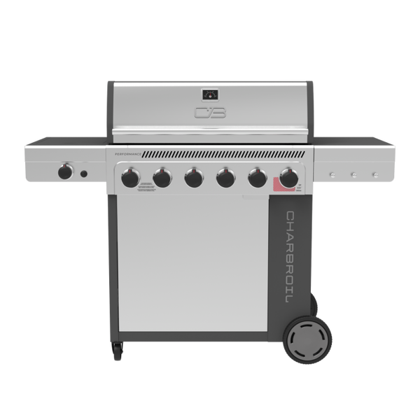 char broil Performance Series™ FlavorMax™ 6 Burner Gas Grill with Sear Burner and Side Burner Gray Stainless char broil Performance Series™ FlavorMax™ 6 Burner Gas Grill with Sear Burner and Side Burner Gray Stainless