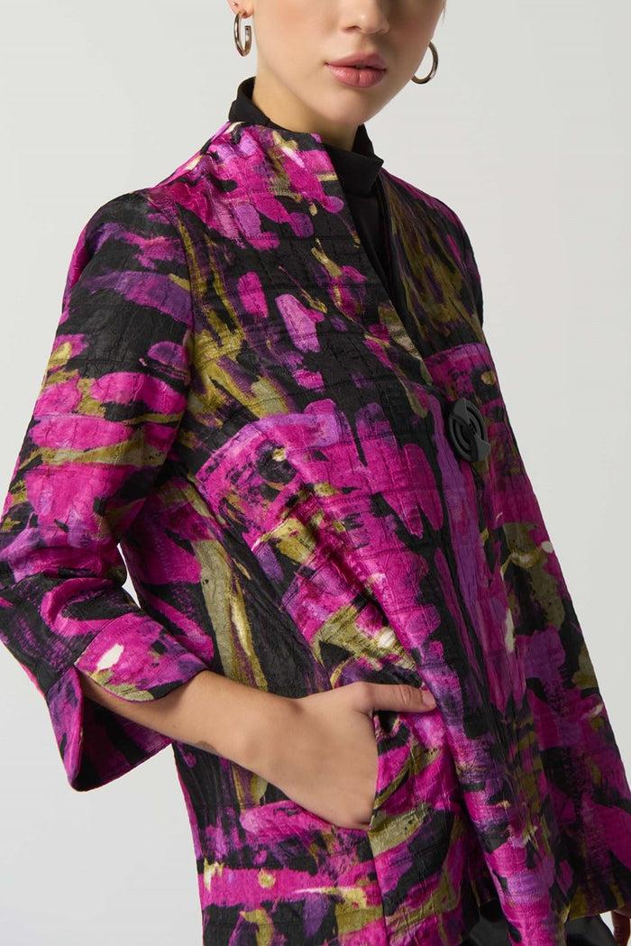 Charisma Abstract Print Trapeze Jacket Jacket Black/Multi