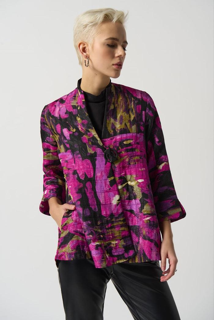 charisma Abstract Print Trapeze Jacket Jacket Black/Multi