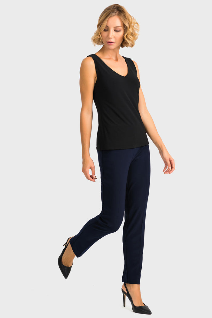 Charisma Ankle Slit Pant Bottom Black