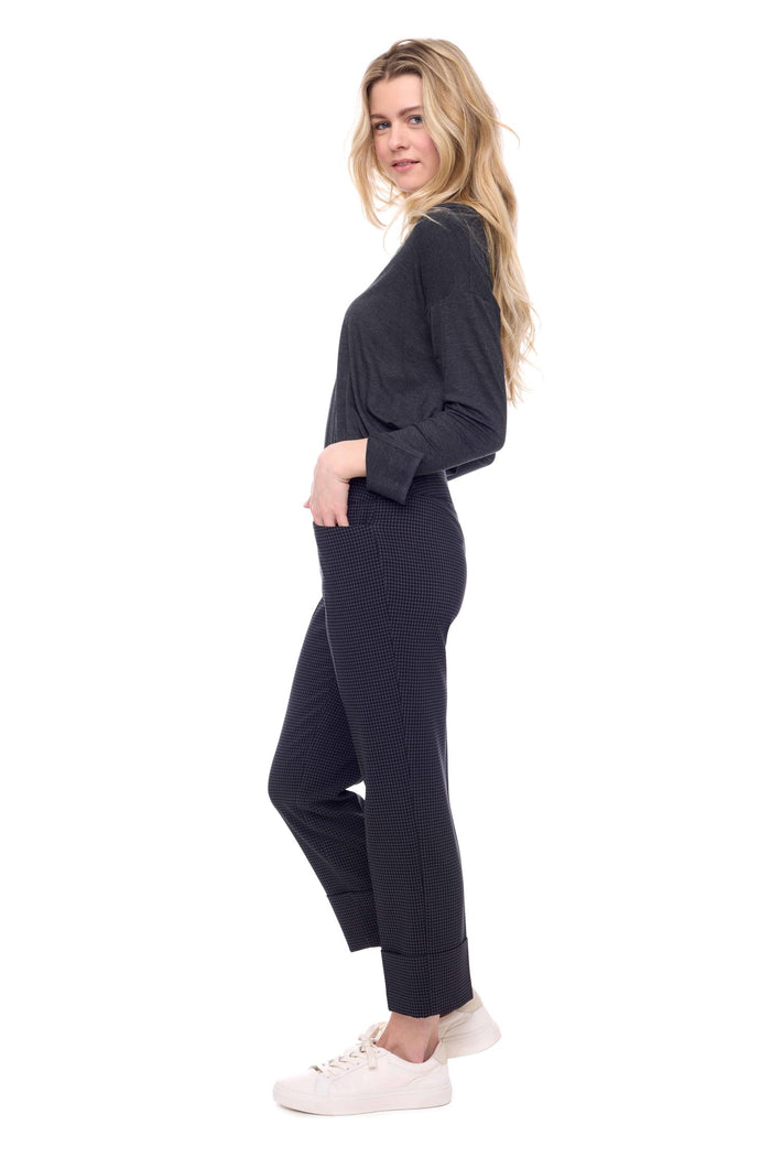 Charisma Cuffed Palermo Crop Pant Bottom Black