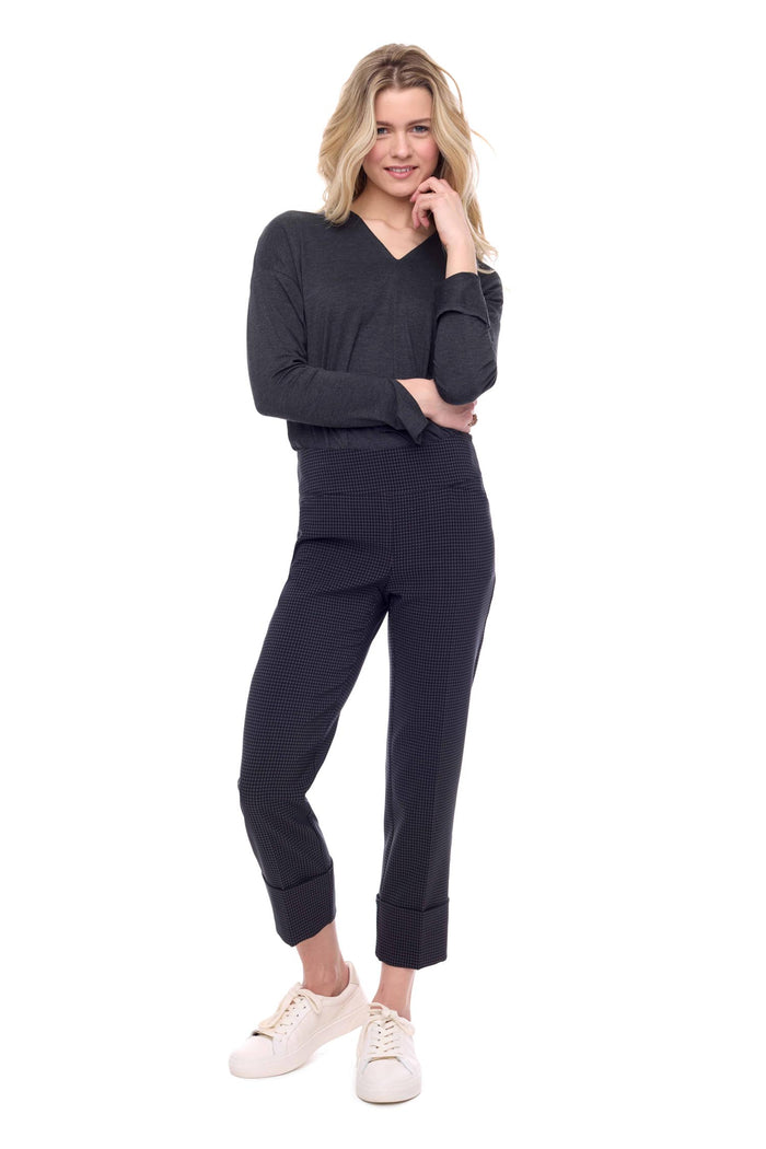 charisma Cuffed Palermo Crop Pant Bottom Black