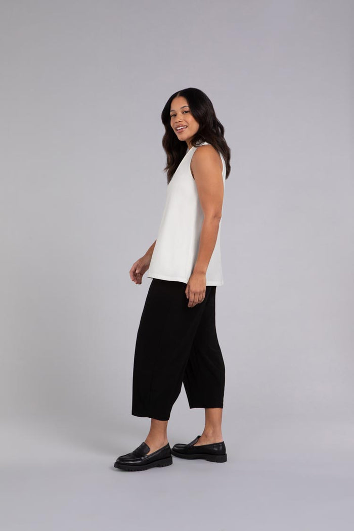 Charisma Deep V Trapeze Tank Top Black