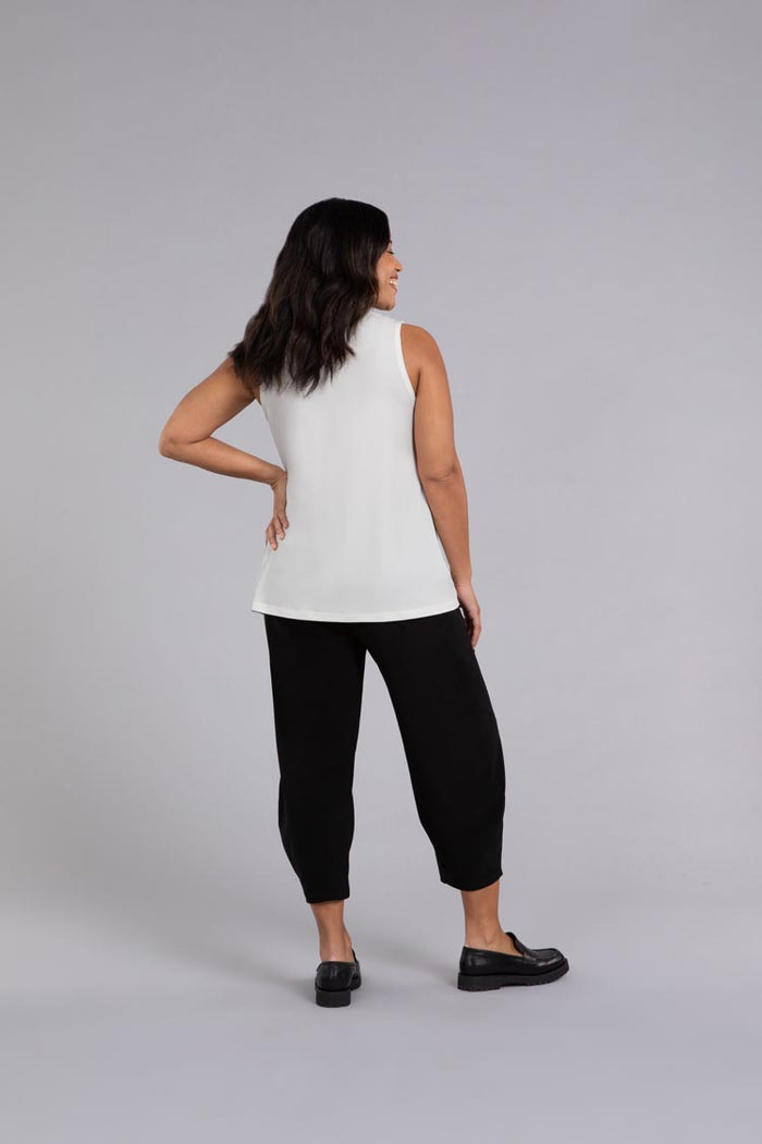 Charisma Deep V Trapeze Tank Top Black