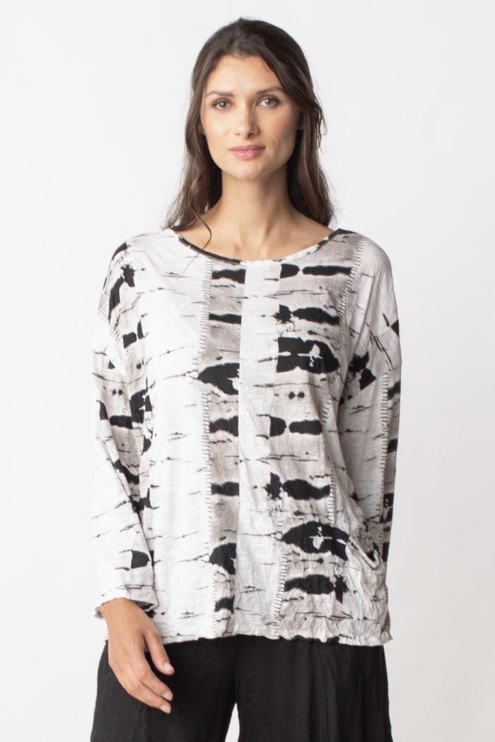 Charisma Easy Pullover Top Black/White