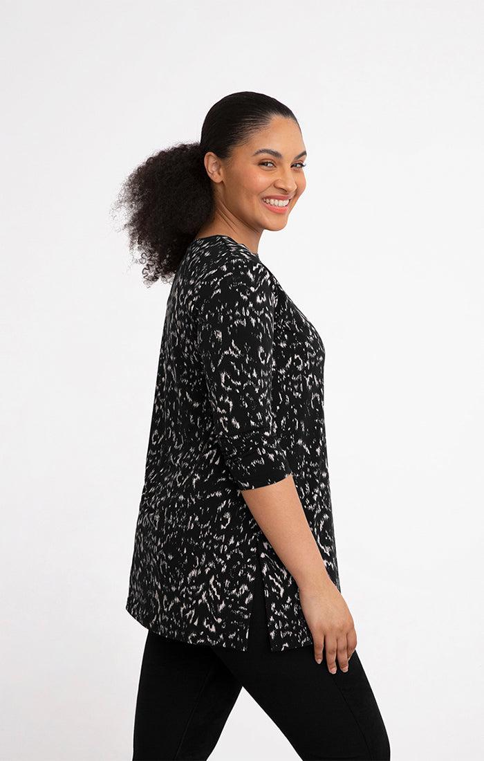 Charisma Nu Ideal Tunic Print Top Print Black