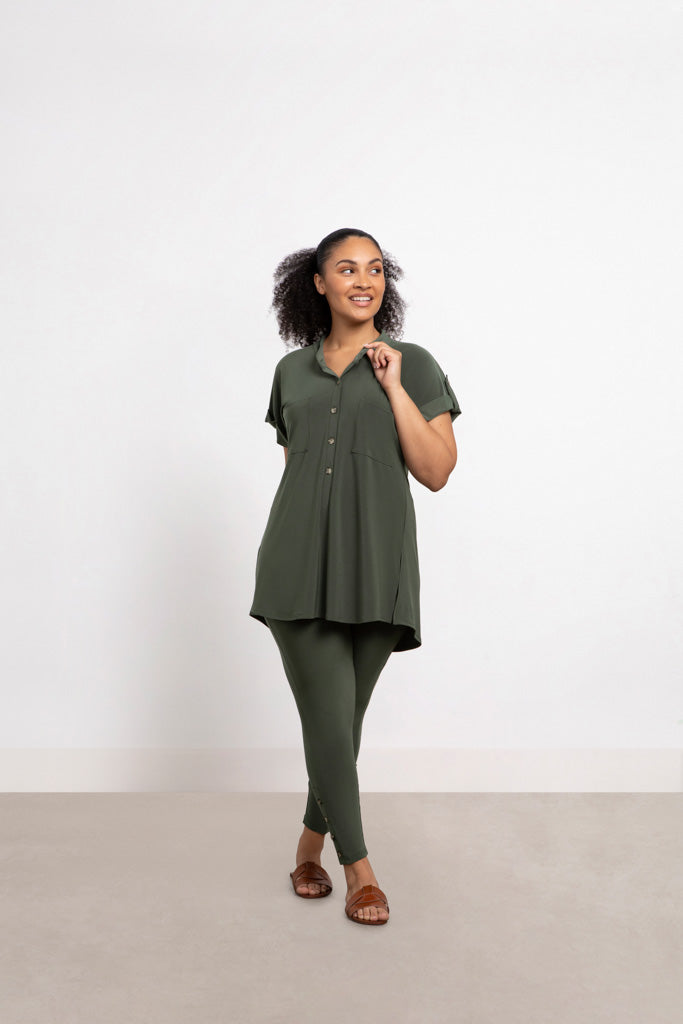 Charisma Quest Pocket Tunic Tunic Melange Olive