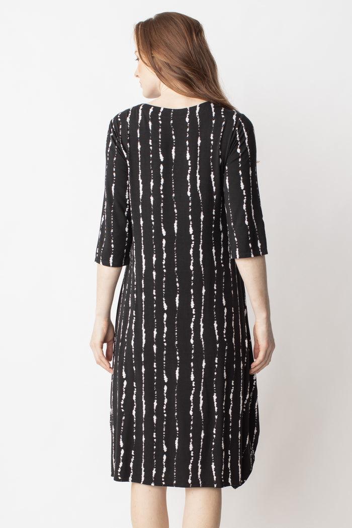 Charisma Ruched Hem Dress Dress Black/White