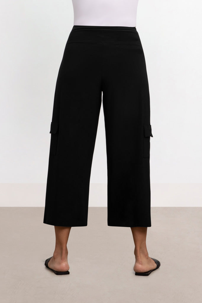 Charisma Safari Wide Leg Crop Bottom Black