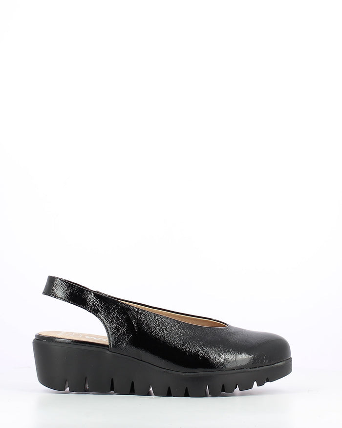 Charisma Slingback Wedge Shoes Negro