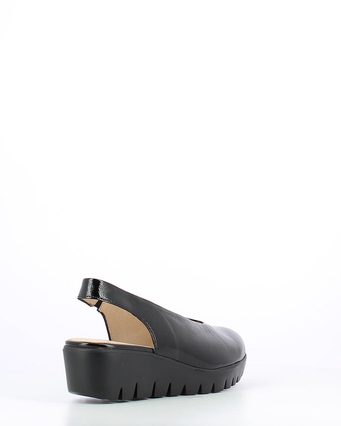 Charisma Slingback Wedge Shoes Negro