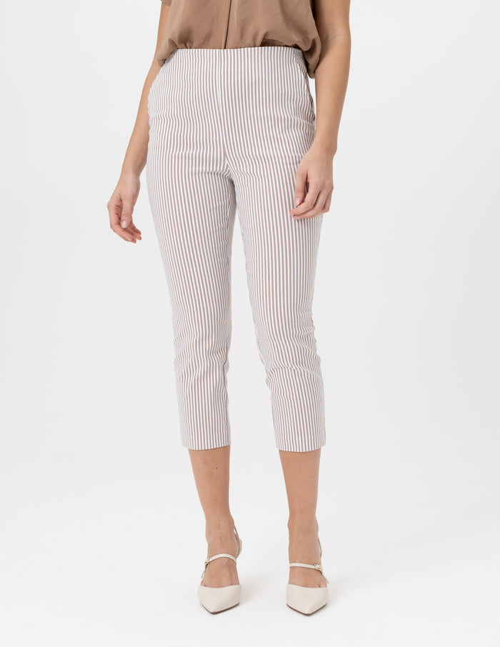 charisma Striped Cropped Pant Bottom Chambray