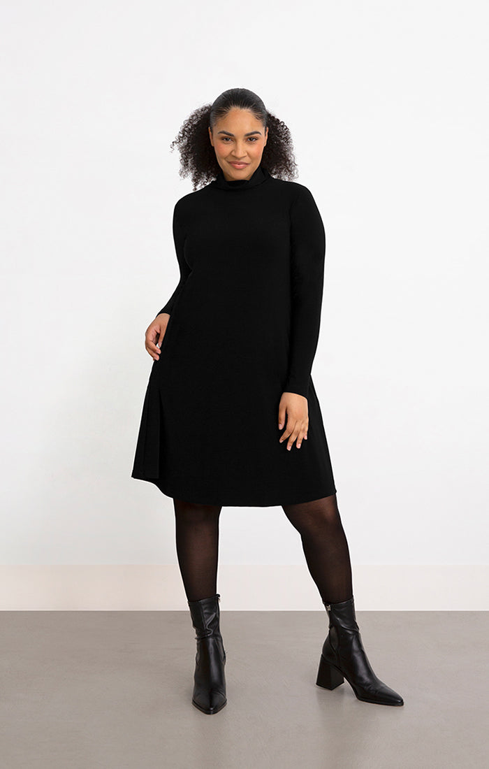 Charisma Turtle Neck Trapeze Dress Dress Black