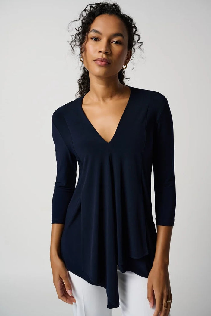 charisma V-neck Draped Tunic Tunic Black