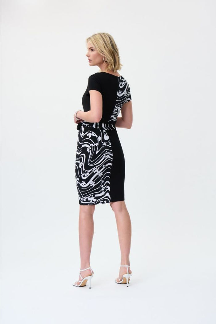 Charisma Wrap Front Dress - 30% Off Dress Black/White