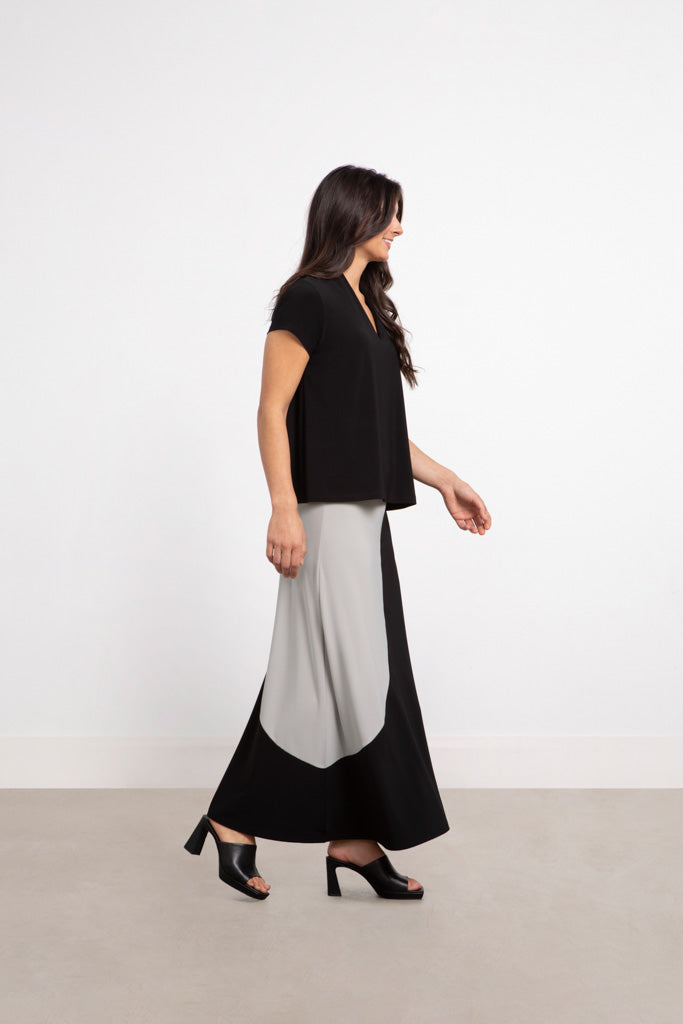 Charisma Colour Block A-Line Skirt Bottom Sand/Black