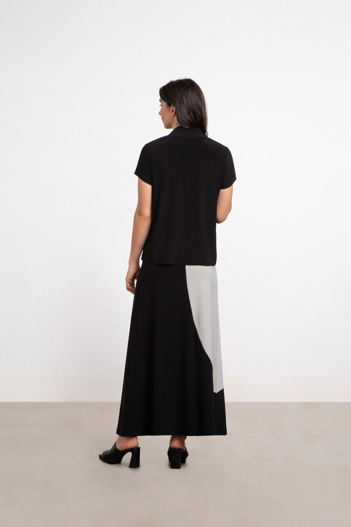 Charisma Colour Block A-Line Skirt Bottom Sand/Black