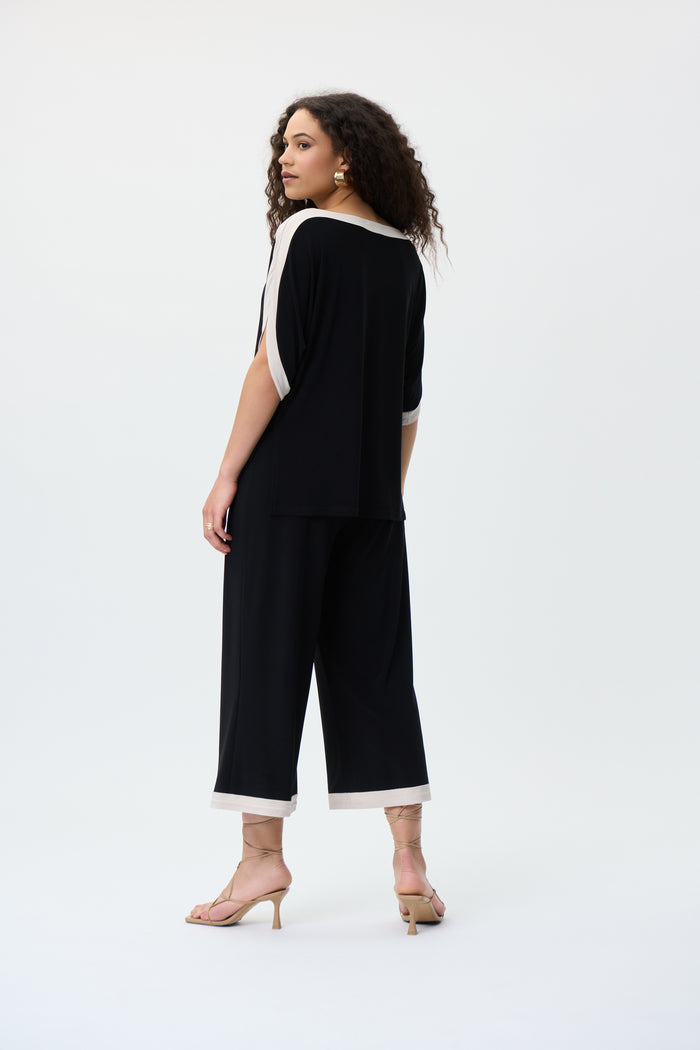 Charisma Dolman Sleeve Jumpsuit Top Black/Moonstone