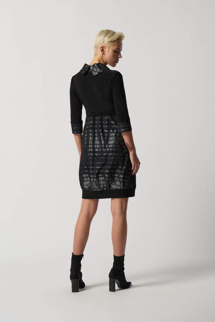 Charisma Stand Collar Cocoon Dress Dress Black/Silver