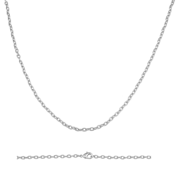Charles Albert 30" Silver Tone 3 Mm Base Metal Cross Chain Base Metal Chain + Silver Plated Neckwires