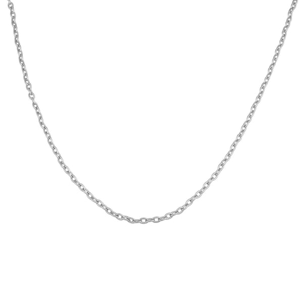 charles albert 30" Silver Tone 3 mm Base Metal Cross Chain Base Metal Chain + Silver Plated Neckwires