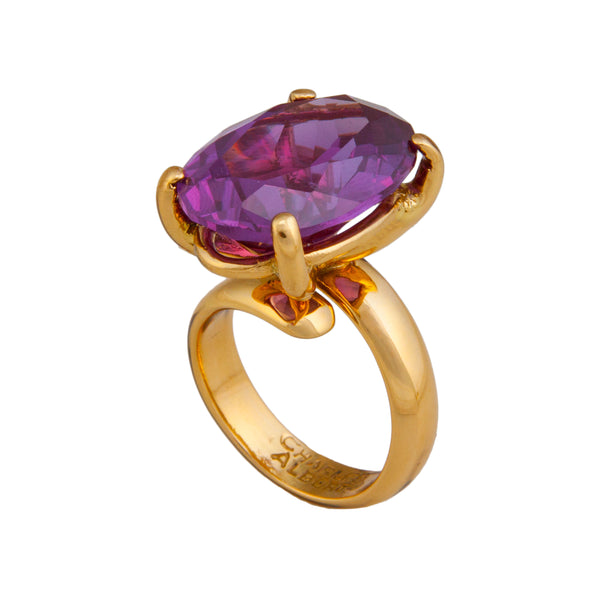 Charles Albert Alchemia Amethyst Oval Prong Set Adjustable Ring Alchemia Rings