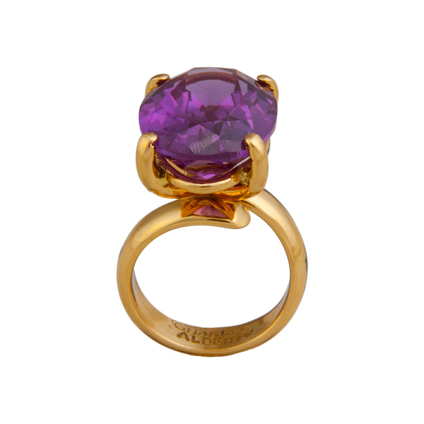 Charles Albert Alchemia Amethyst Oval Prong Set Adjustable Ring Alchemia Rings