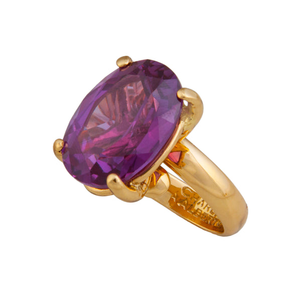 charles albert Alchemia Amethyst Oval Prong Set Adjustable Ring Alchemia Rings
