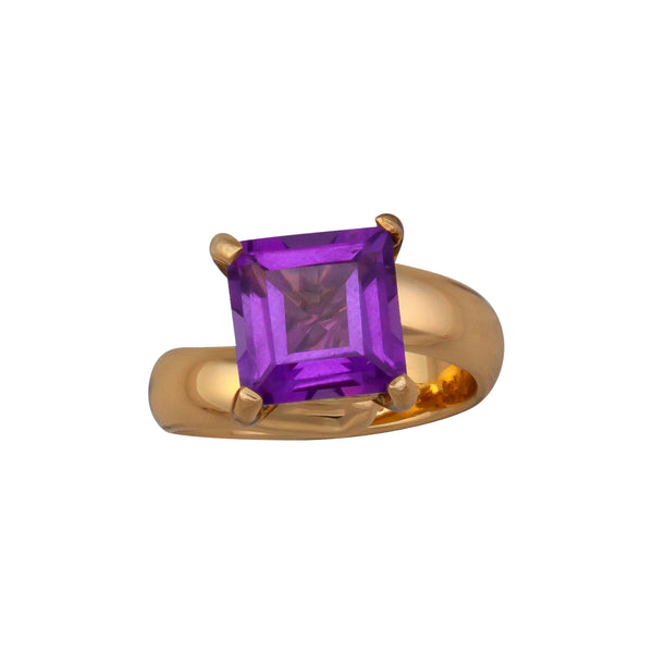 Charles Albert Alchemia Amethyst Square Prong Set Adjustable Ring Alchemia Rings