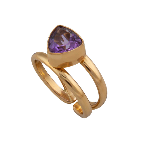 Charles Albert Alchemia Amethyst Trillion Adjustable Cuff Ring Alchemia Rings