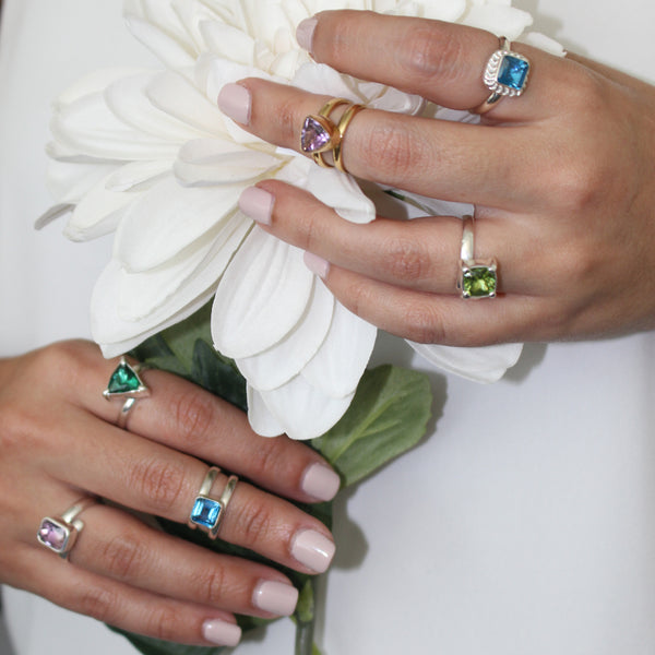 Charles Albert Alchemia Amethyst Trillion Adjustable Cuff Ring Alchemia Rings