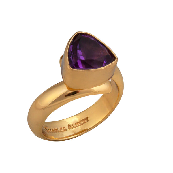 Charles Albert Alchemia Amethyst Trillion Adjustable Ring Alchemia Rings