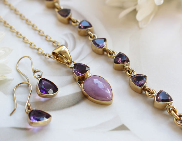 Charles Albert Alchemia Amethyst Trillion Drop Earrings Alchemia Earrings