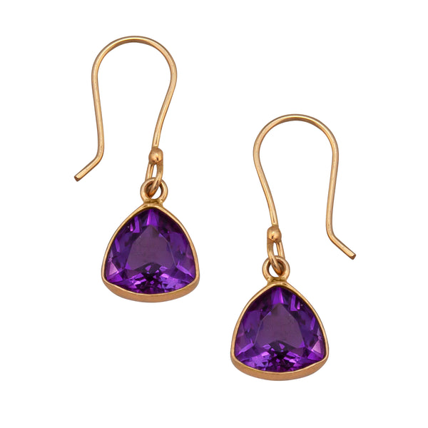 charles albert Alchemia Amethyst Trillion Drop Earrings Alchemia Earrings