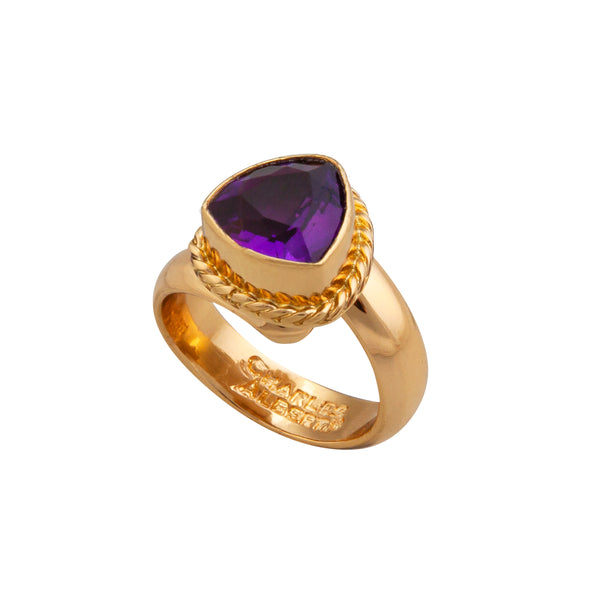 Charles Albert Alchemia Amethyst Trillion Rope Adjustable Ring Alchemia Rings