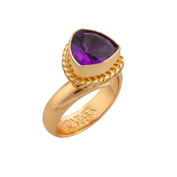Charles Albert Alchemia Amethyst Trillion Rope Adjustable Ring Alchemia Rings
