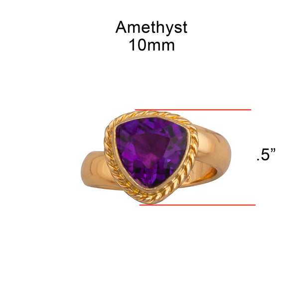 Charles Albert Alchemia Amethyst Trillion Rope Adjustable Ring Alchemia Rings