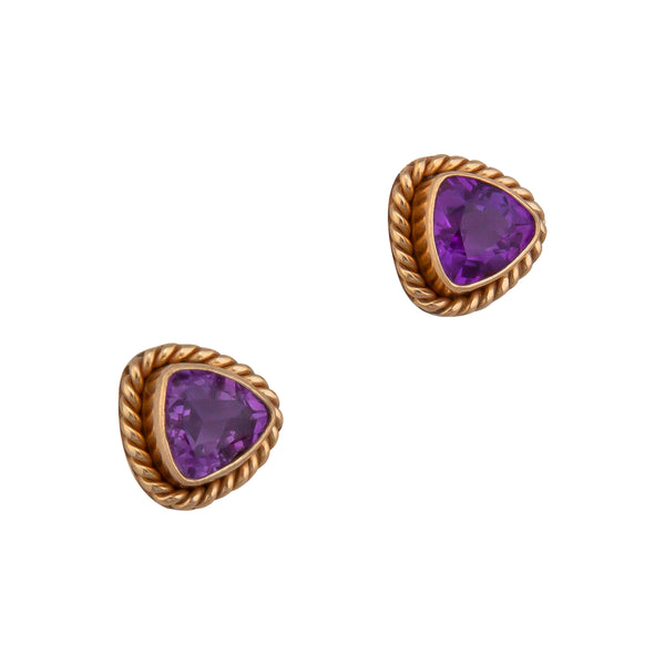 Charles Albert Alchemia Amethyst Trillion Rope Post Earrings Alchemia Earrings