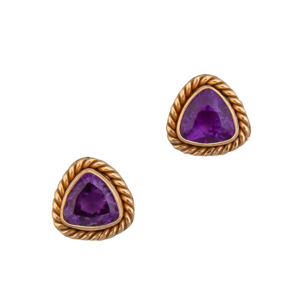 charles albert Alchemia Amethyst Trillion Rope Post Earrings Alchemia Earrings