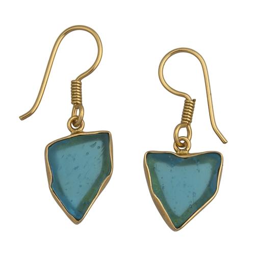 charles albert Alchemia Aqua Recycled Glass Drop Earrings Alchemia Earrings